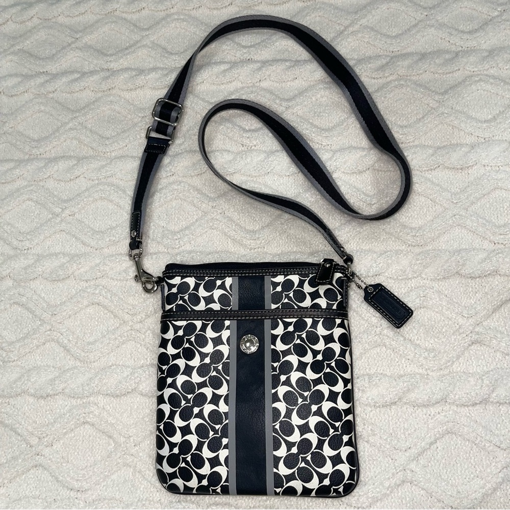 Coach Black and White Crossbody Bag
